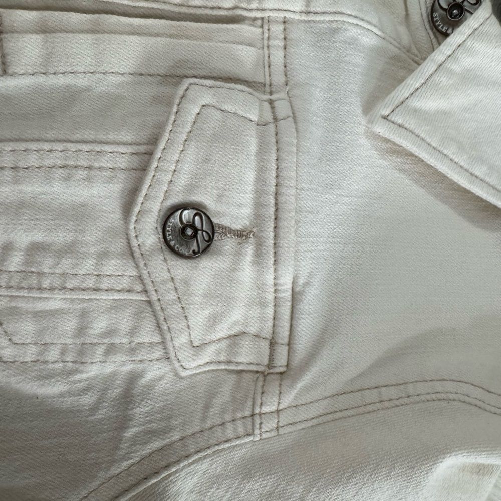 Style & Co. Cream Button-Front Jacket - Picture 6 of 9